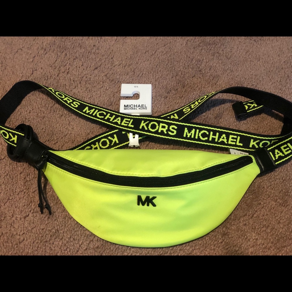 NWT Michael Kors neon yellow / green fanny pack